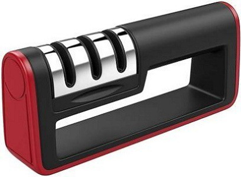 jalaram 3 Stage Knife Sharpener|Kitchen Manual Stainless Steel Knife Sharpener Knife Sharpening Steel(Stainless Steel, Rubber)