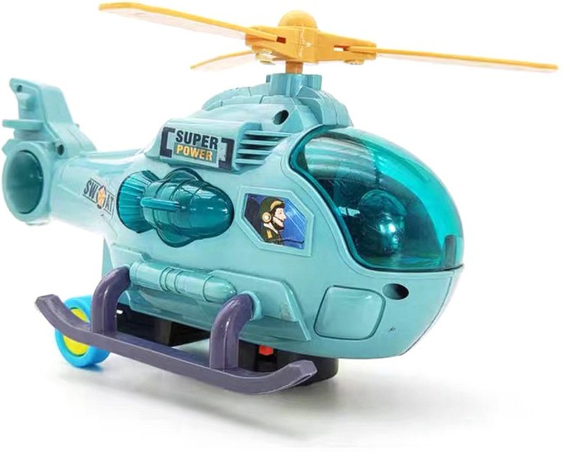 TOYOMAA Cartoon Helicopter Toy for Kids|Boys|Girls| Lights & Music (Color-multi).(Multicolor, Pack of: 1)