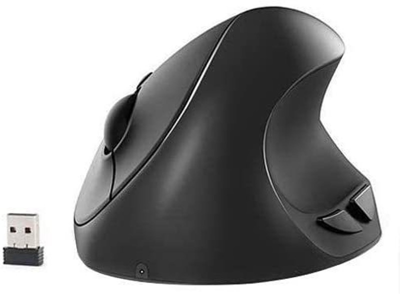 microware Rechargeable Ergonomic Mouse,2.4G Ergonomic Mice for Carpel Tunnel Wrist Pain Ambidextrous Optical  Gaming Mouse With Bluetooth(2.4GHz Wireless, Black)