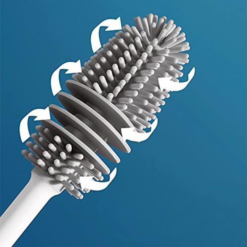 JIVTIBAA Bottle Cleaning Brush with Long Handle (Silicone Material)(Multicolor)