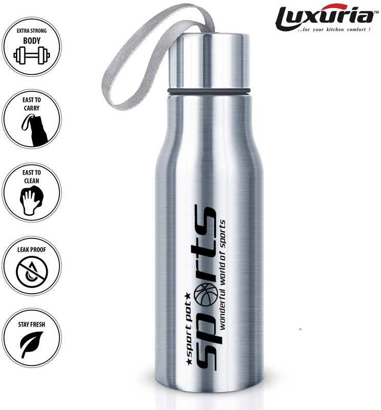 Luxuria Sports Pure Stainless Steel Bottle 500 ml Water Bottle ( Multiple Color) 500 ml Silicone Bottle(Pack of 1, Multicolor)