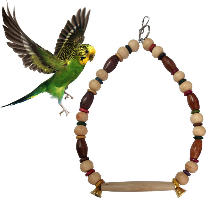 Jainsons Pet Products Bird Swing Toy, Parrot Hanging Swing Chewing Toy to Training & Entertaining, Wooden Chew Toy For Bird