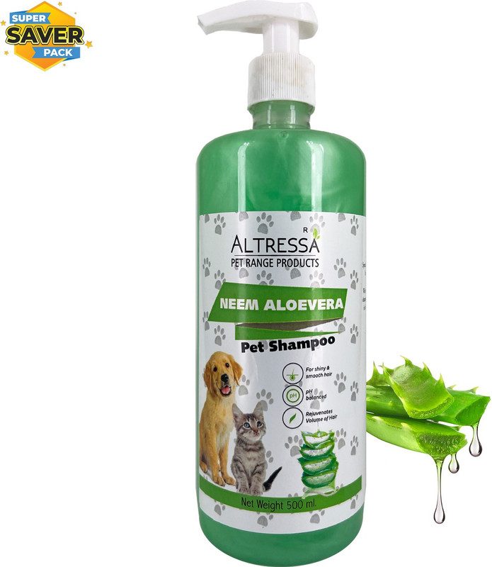 ALTRESSA Long Coat Pet Shampoo for Shiny & Smooth Hair, Strawberry, Neem & Aloe Extracts, Anti-dandruff, Anti-itching, Conditioning Strawberry Dog Shampoo(500 ml)