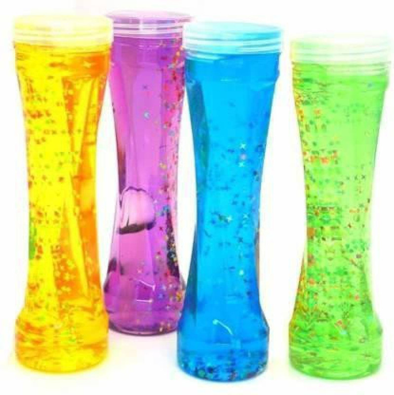 AKANSHA Slime bottle/ Crystal clear slime/ Glittery Slime for Kids Pack of 4 Multicolor Putty Toy