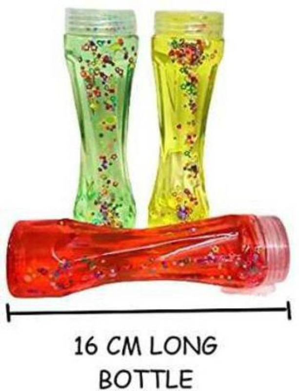 AKANSHA 3Pcs Crystal clear bottle slime, Barrel liquid Glitter stretchy sime Multicolour Multicolor Putty Toy