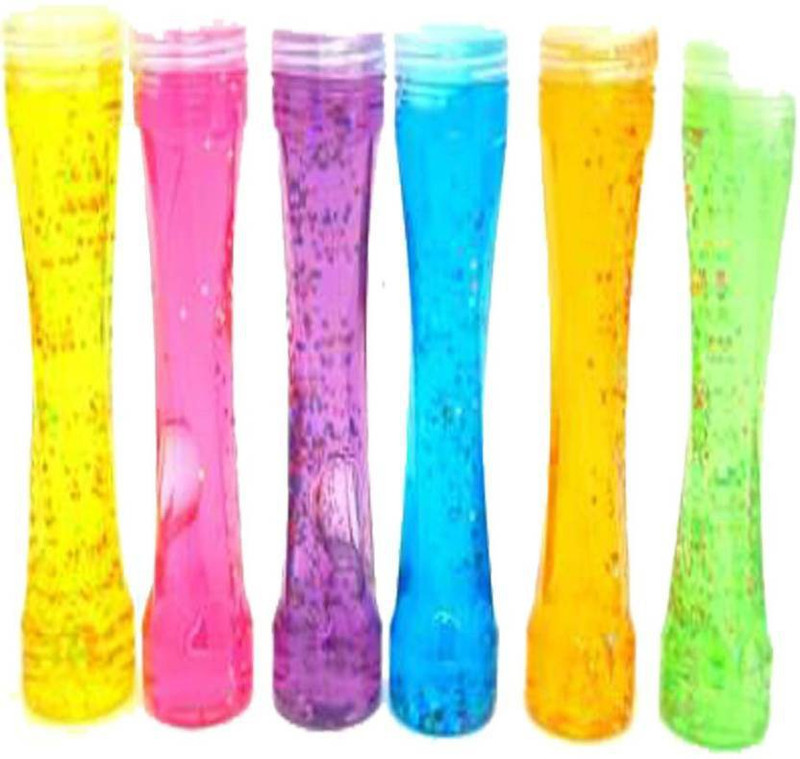 AKANSHA 6 pcs Crystal clear slime, Slime combo, Glittery Putty clay slime Multicolour Multicolor Putty Toy
