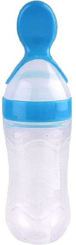 VIVAAN Feeding Spoon with Squeezy food Grade Silicone Feeder bottle , For Infant Baby, Feeder(White)