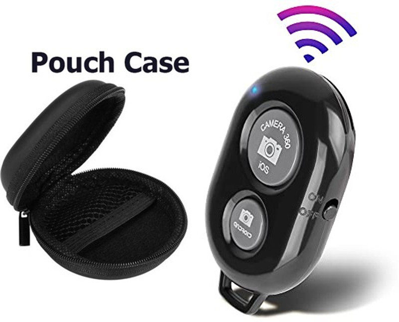 PULTO Selfies Shutter Bluetooth Remote Control Clicker for IOS Android Camera Shutter Camera Remote Control(Black)