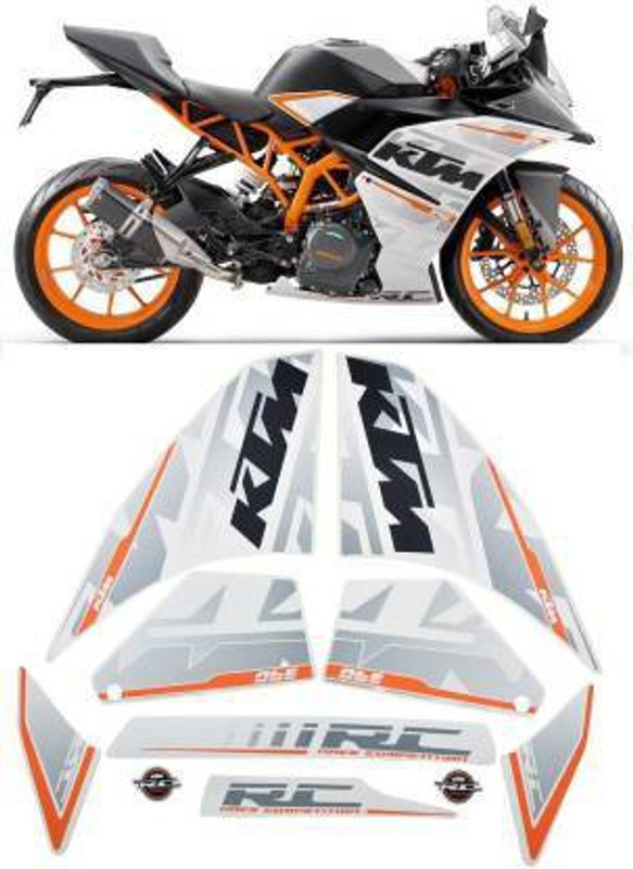 SunStick Sticker & Decal for Bike(White, Silver)