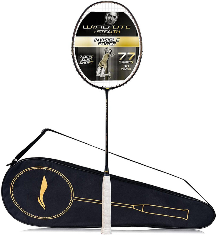LI-NING Wind Lite Stealth- Gold(77gms) Black, Gold Unstrung Badminton Racquet(Pack of: 1, 77 g)