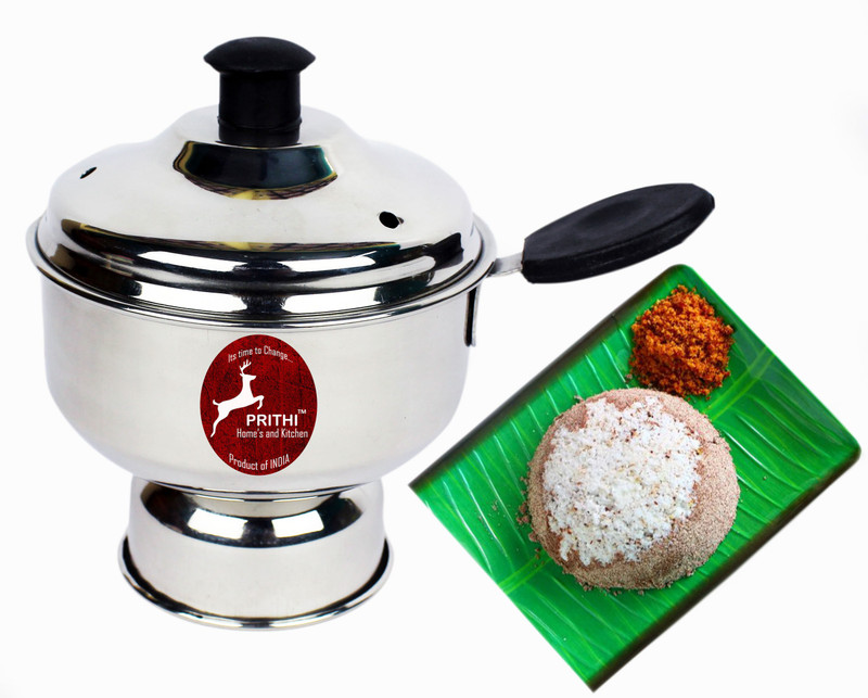 Prithi Home's and Kitchen Chiratta Puttu maker use with Pressure Cooker Stainless Steel Steamer(0.5 L)