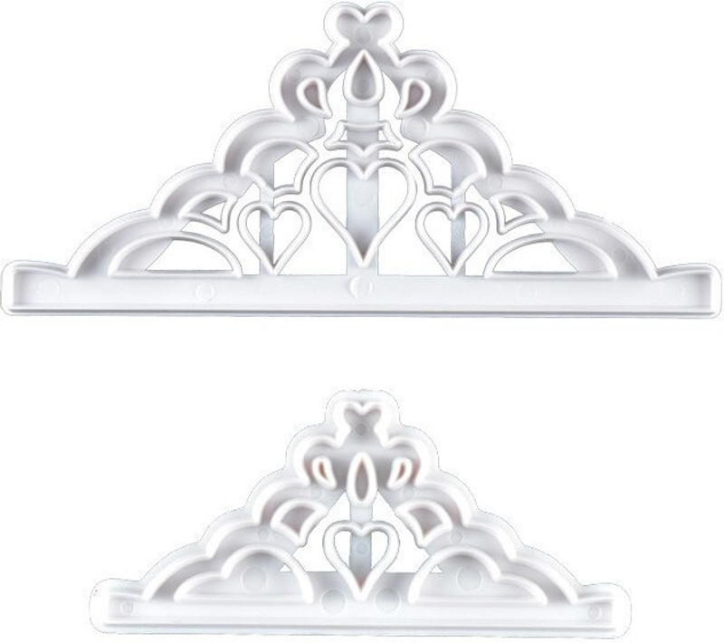 MAFAHH 2Pcs Crown Plastic Cutter Fondant Gumpaste Theme Biscuit Mold Baking Tools Cookie Cutter(Pack of 2)