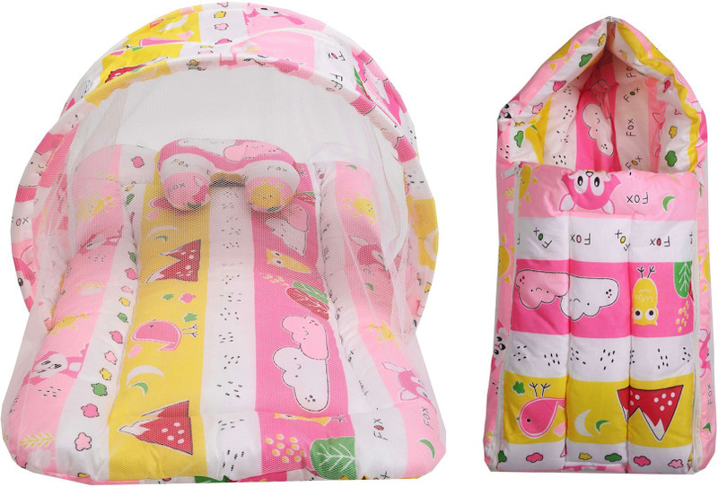 Miss & Chief by Flipkart Polycotton Baby Bed Sized Bedding Set(Pink Foxx, 1 Baby Bed, 1 Sleeping Bag)