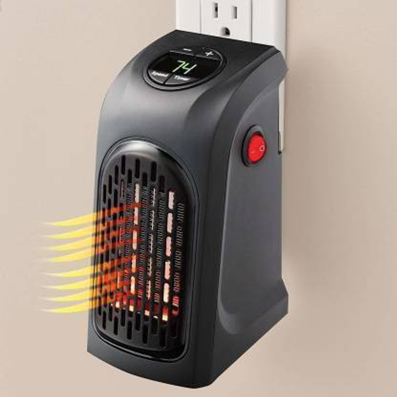 TRIVYOM Mini Electric Portable Heater For Room Plastic and Metal Wall-Outlet Fan Room Heater