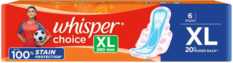 Whisper Choice XL Sanitary Pad  (Pack of 6)