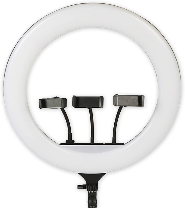 APTRIM 46 CM (18 inch) Big LED Ring Light with 2 Color Modes Dimmable Lighting Ring Flash(White, Black)