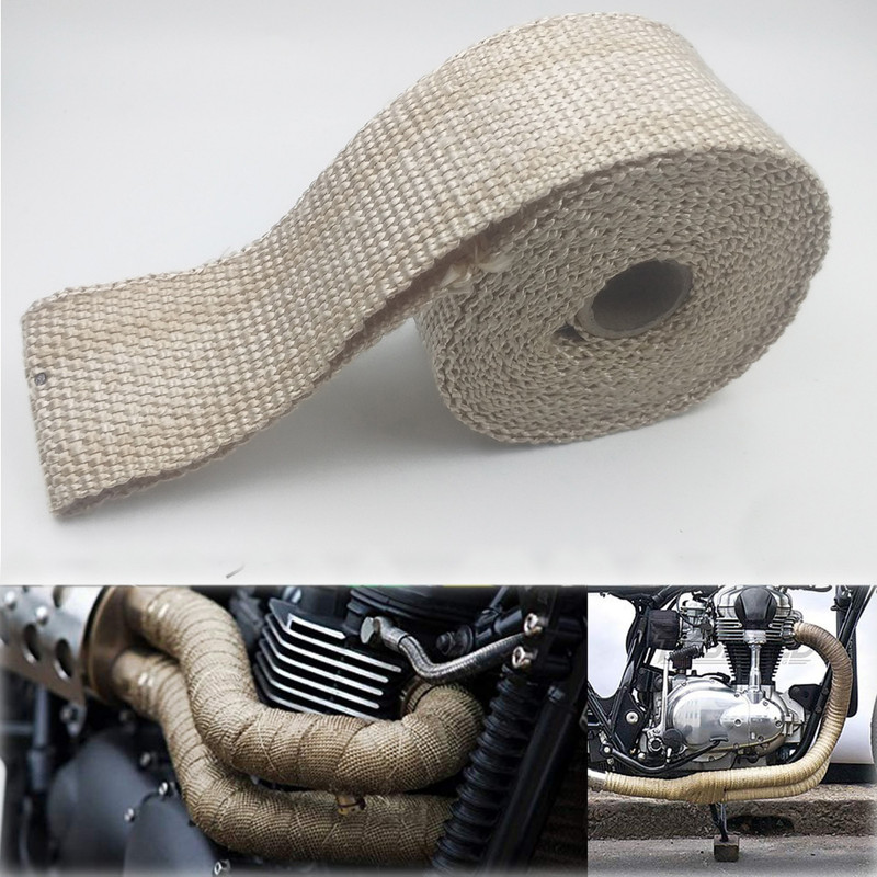 AXWee 3 METER Silencer Wrap With Clamp Bike Heat Shield For Royal Enfield Classic 350 Bike Exhaust Heat Shield