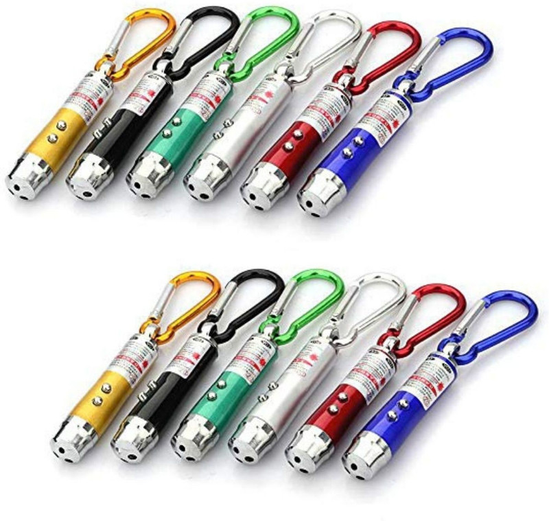deepak badkur Laser Light , LED Flashlight + Torch Keychain + Laser Pointer ( Pack Of 1 ) With 3 Button Size Cell(650 nm, Red)