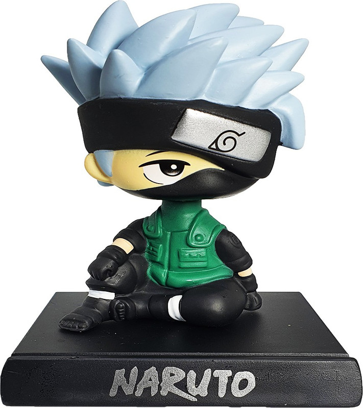 WHITE POPCORN Kakashi Naruto Anime Bobble Head Action Figure(Multicolor)