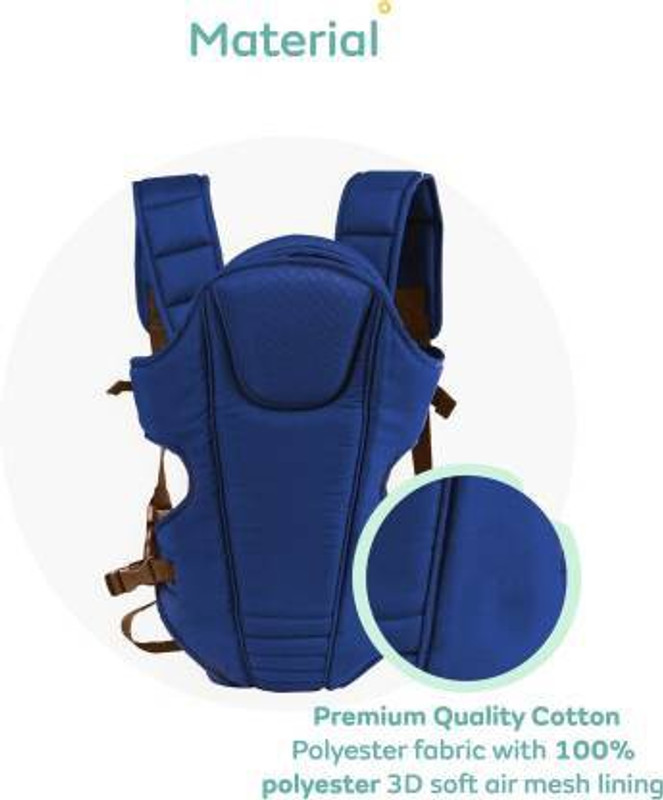 little monkeys 3 carry positions,4-18m,can hold up to 15 Kgs, comes with Head Support Baby Carrier(BLUE RBT, Front Carry facing in)