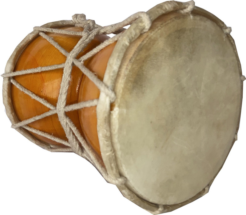 RAM musical Brown 8'' inch Mandir pooja Hudak Damaru