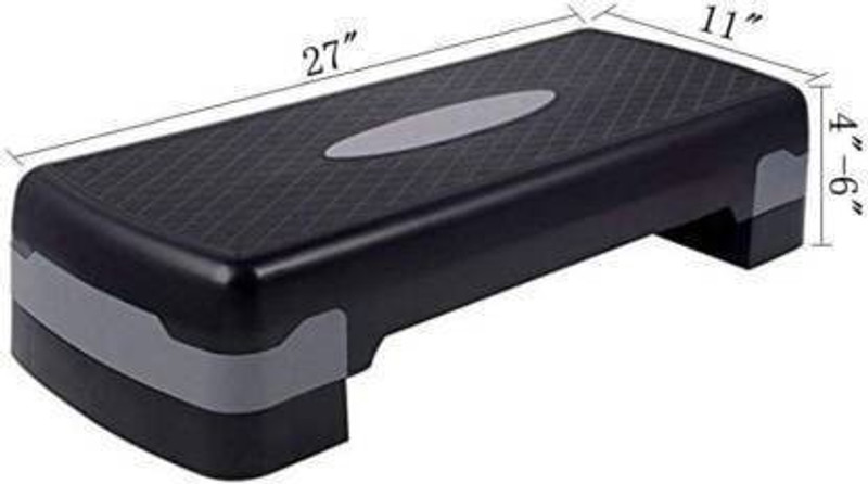 Wearslim 2 Level Adjustable Workout Fitness Stepper Exercise Platform with Risers Stepper Stepper(Orange, Black)