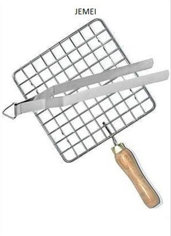 JEMEI TONG(CHIMTA) WITH Roasting Net, Papad Jali,Roti Grill,Chapati Grill 7 INCH ROASTING NET WITN 25 CM TONG 25 cm Utility Tong Set(Pack of 2)