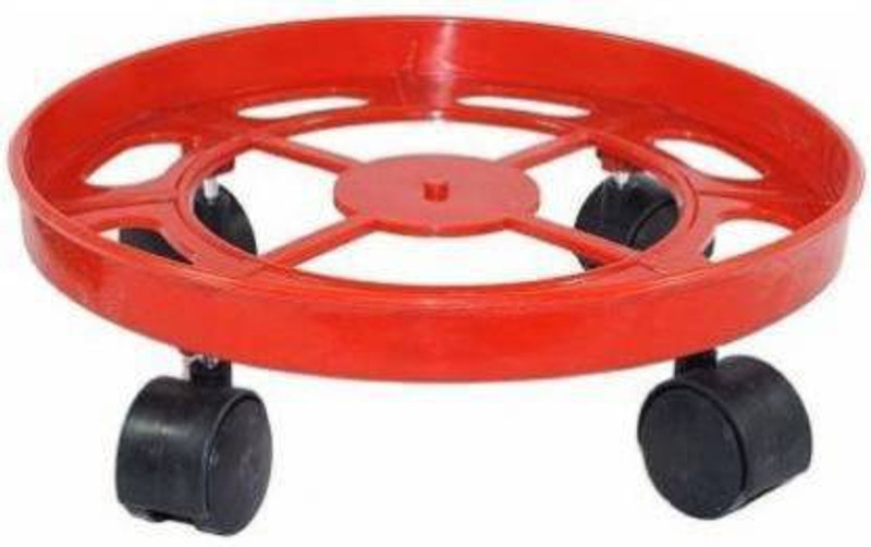 kepptal 2 Pcs Gas Cylinder Stands,LPG Cylinder Trolley Easily Movable with Wheels,(Red) Gas Cylinder Trolley(Red)