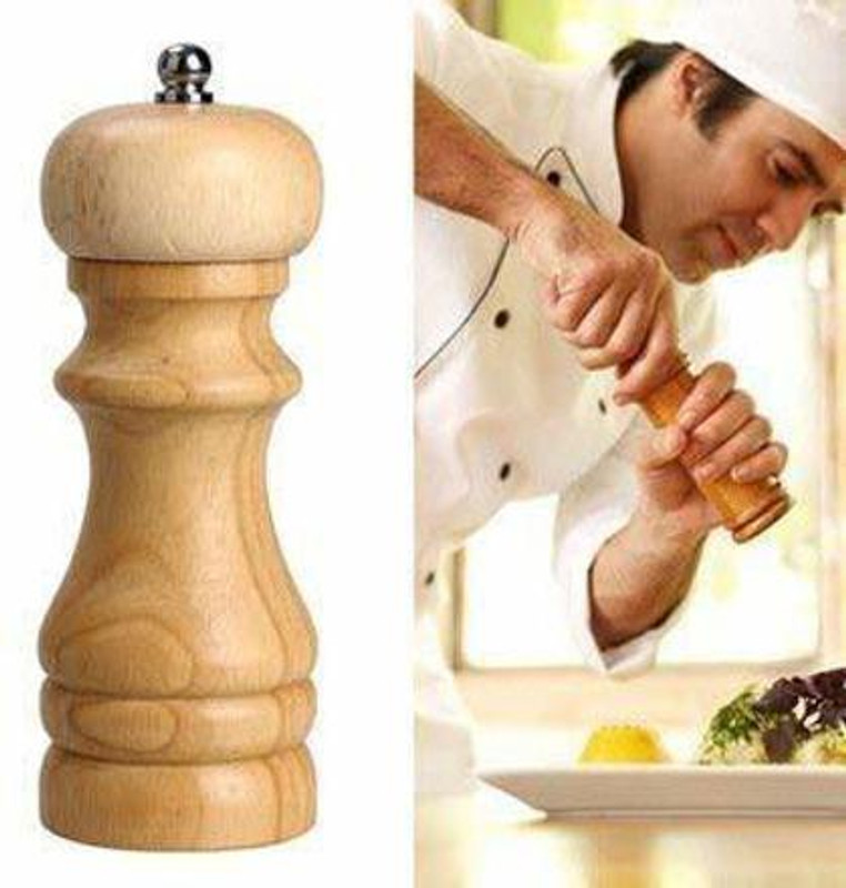 saluna wooden manual salt pepper Wooden Traditional Pepper Mill(Brown, Pack of 1)
