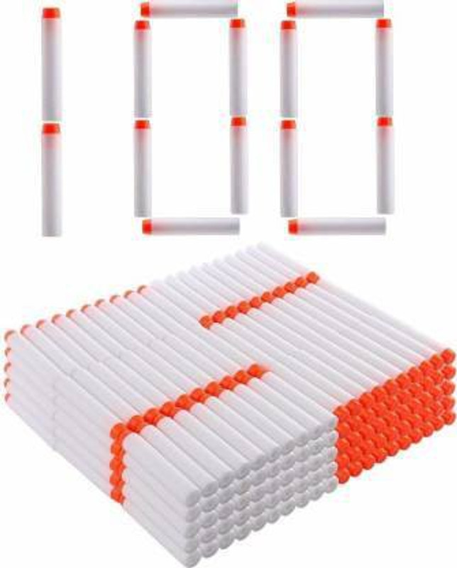 VERAT 100pcs Hollow Out Soft Foam Refill Darts for N-Strike Elite Series Blasters Water Gun(White)