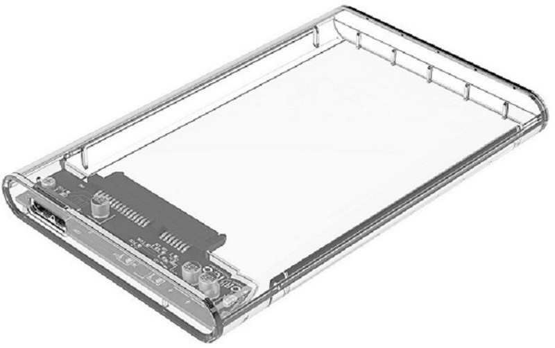 SINGING NOISE 2.5 Inch SATA to USB External Hard Drive 2.5 inch Shock Resistant Hard Drive Enclosure(For Suitable for all 7mm/9.5mm 2.5-inch SATA 1/2/3 HDD or SSD., Transparent)