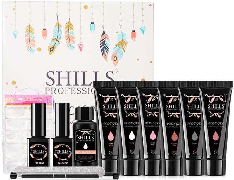 Shills Professional Nail Art Fast Building Poly Gel Kit(Multicolor)