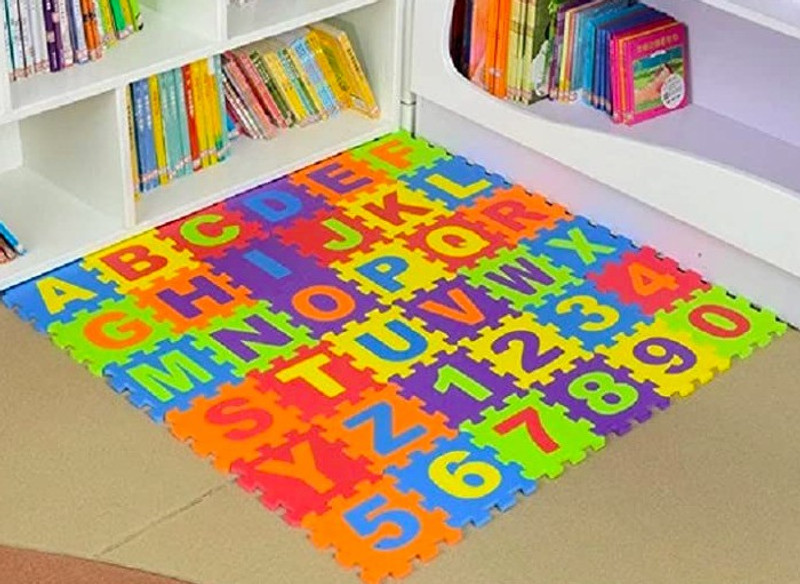 niveeka VIDA36 Pieces Puzzle Foam Mat for Kids Interlocking Alphabet and Number(36 Pieces)