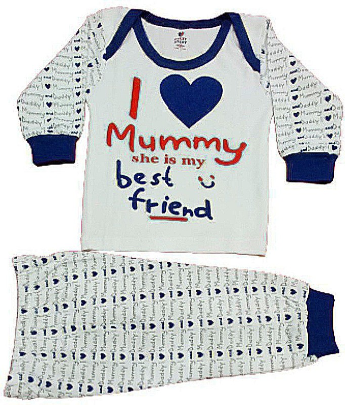 InNewSense Baby Boys & Baby Girls Casual T-shirt Pyjama(Blue)
