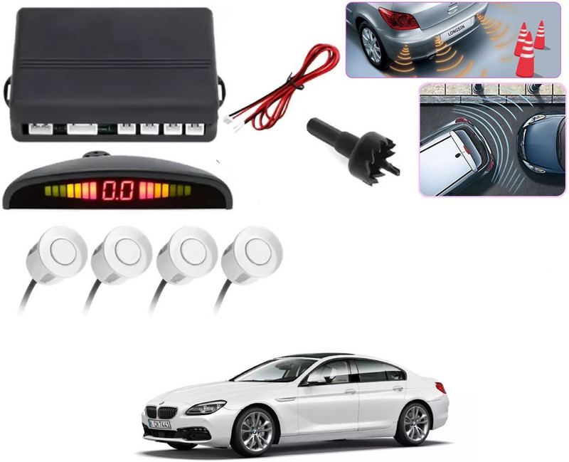 AuTO ADDiCT parking-sensors-white-21 Reverse Parking Sensor with LED Display 4 Sensor (White) For BMW 6 SERIES Parking Sensor(Electromagnetic Systems)