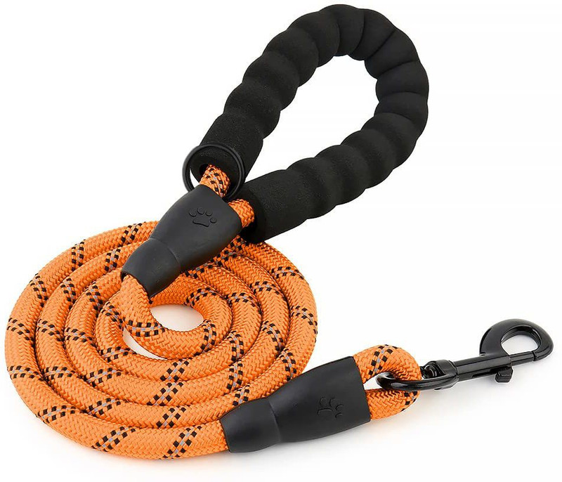 Hank Dog Leash - Dog Walking Rope - 5 Feet Long - Medium to Large Dogs (15 - 50kg) 152.4 cm Dog Cord Leash(Orange)