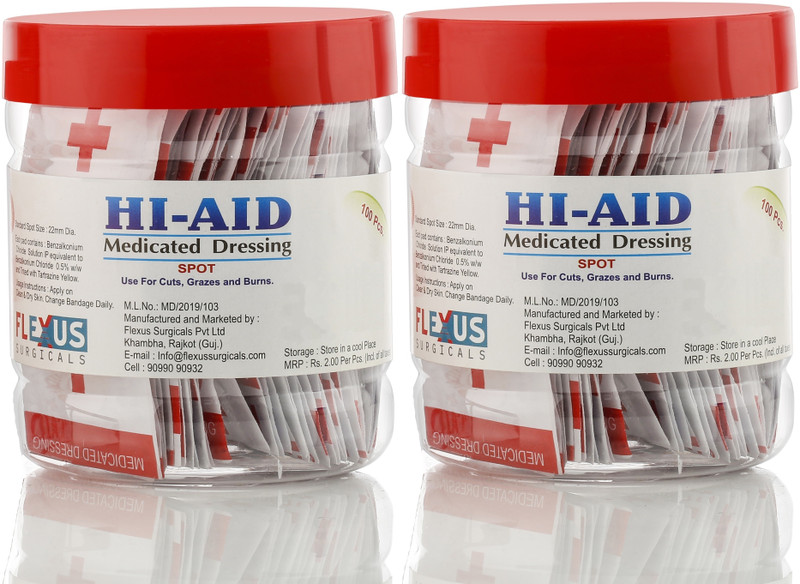 Hi-Aid FIRST AID ROUND BANDAGE(PACK OF 200) Adhesive Band Aid(Set of 1)