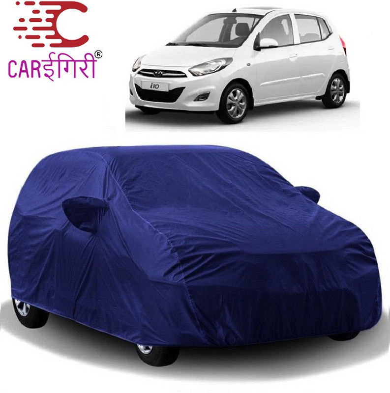 Carigiri Car Cover For Hyundai i10 (With Mirror Pockets)(Blue, For 2007, 2008, 2009, 2010, 2011, 2012 Models)