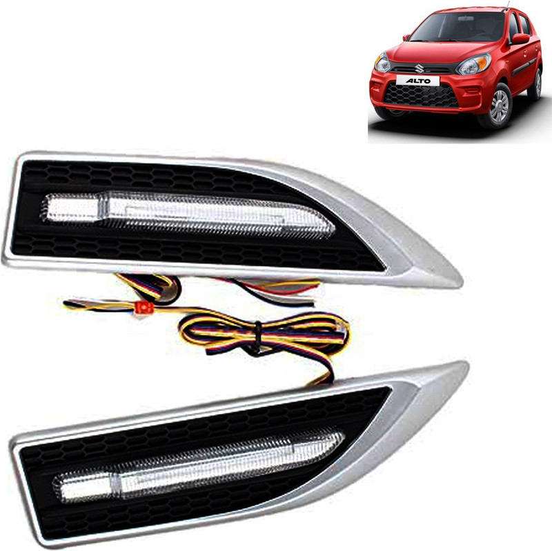 Rhtdm Car Side Fender Light with 3 Colour Led Indicator Light (Silver) For Alto 800 Car Dash Indicator Lamp
