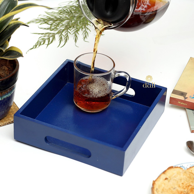 DULI Enamel Coated Multipurpose Tray in MDF Serving Tray for Home & Dining Table Tray