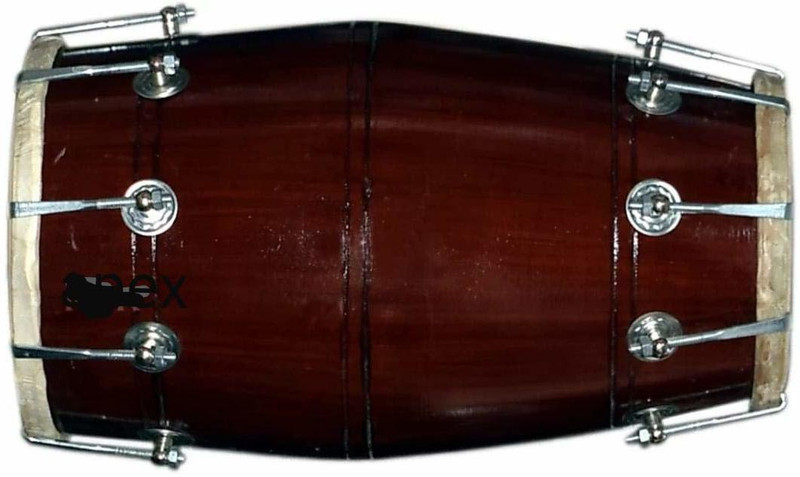 RAM musical Dholak natural polish 36 nut and bold Nut & Bolts Dholak(Brown)