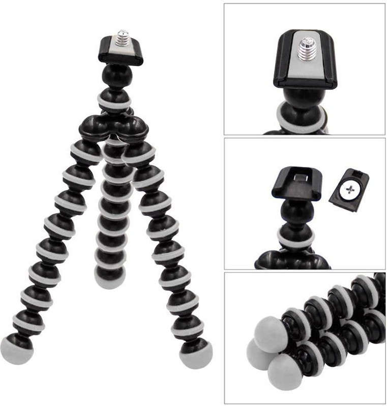 PULTO Mini Mobile Holder Stand Gorilla Live Broadcast tripod with Clip&Selfie Remote Tripod, Monopod, Monopod Kit, Tripod Ball Head, Tripod Bracket, Tripod Clamp, Tripod Kit(Black, White, Supports Up to 600 g)