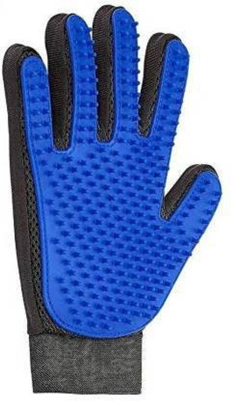 Velsun International Reusable Pet Hair Remover Glove & Self Cleaning Fur PET-SILI-BLU-NW-1 VEL-104 Grooming Gloves for Dog, Cat, Cow, Horse(Blue, Fits All)