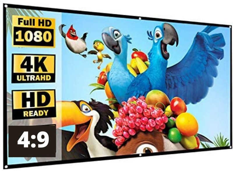 RKTech 65 Inch Eyelet Projector Screen Projector Screen (Width 99 cm x 132 cm Height) Projector Screen (Width 144.78 cm x 81.28 cm Height)