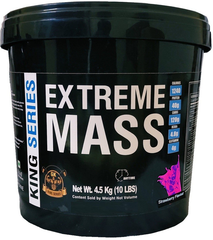 Gk King Series Extreme Mass Gainer For Bulk Gain (Strawberry 10lbs) Weight Gainers/Mass Gainers(4.5 kg, Strawberry)