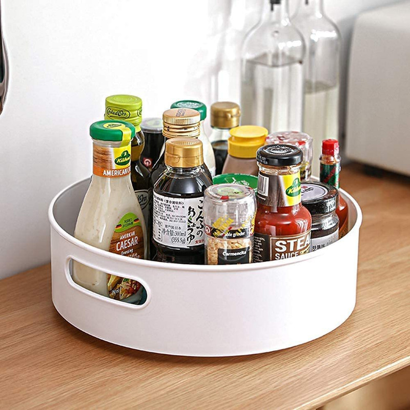 VASHISHTH 360° Rotating Kitchen Accessories Organizer Tray (OFF WHITE) Tray