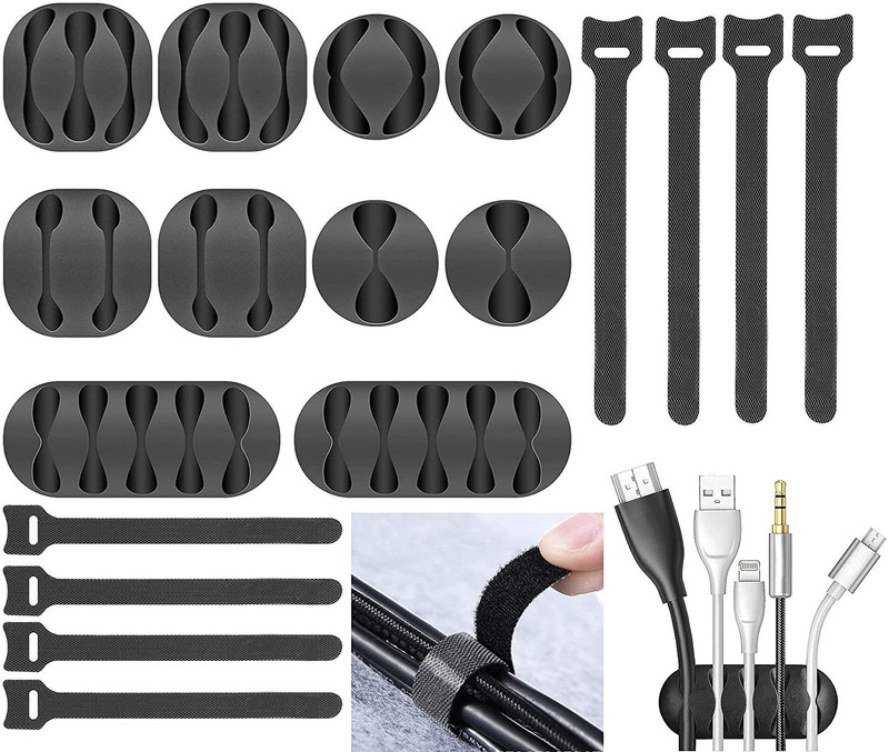 FAVHOME Desktop Cable Organizer Pack Of 18 Pieces Earphone Cable Organizer