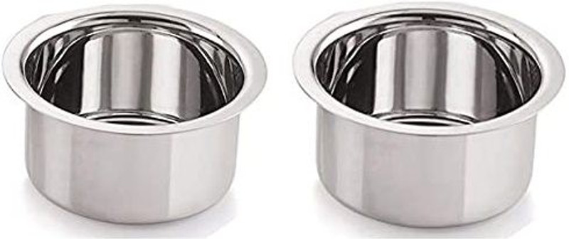 Super HK Combo of 2 Bhagona/Patila/Pateli/Tope Tope/Bhagona/Patila Set 2 L, 2.5 L capacity 15.91 cm, 19.01 cm diameter(Stainless Steel, Induction Bottom)
