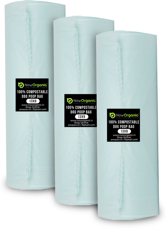 Now Organic Dog Waste Pickup Bags(30 Bags 3 Rolls)