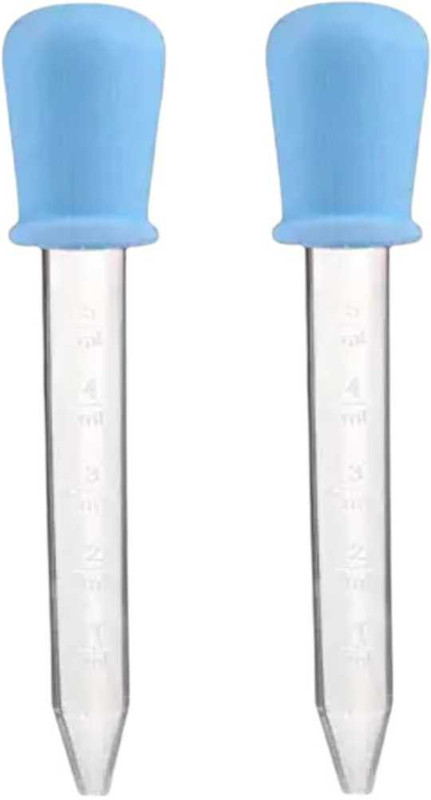Happy Baby Clear Silicone Plastic Easy Squeeze Medicine Dropper Pipette (Blue ) pack-2  - silcon with plastic(Blue)